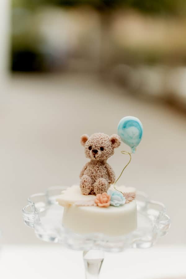 Baby Boy Baptism Teddy Bear Boho Natural Decoration