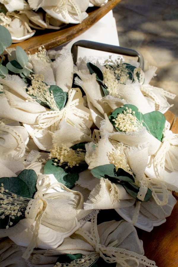 Lovely Rustic Chic Baptism Decoration Olive Trees Babys Breath