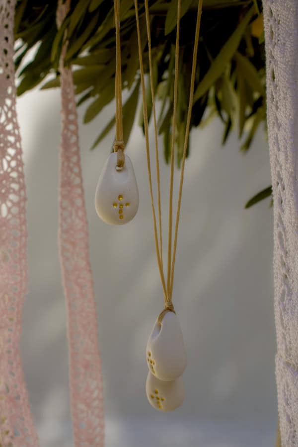 Lovely Rustic Chic Baptism Decoration Olive Trees Babys Breath