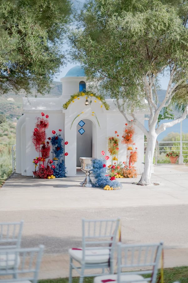 Colorful Summer Baptism Kalamata Positano Inspired