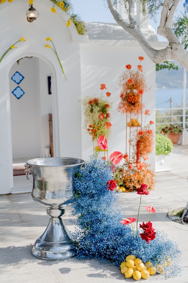 Colorful Summer Baptism Kalamata Positano Inspired