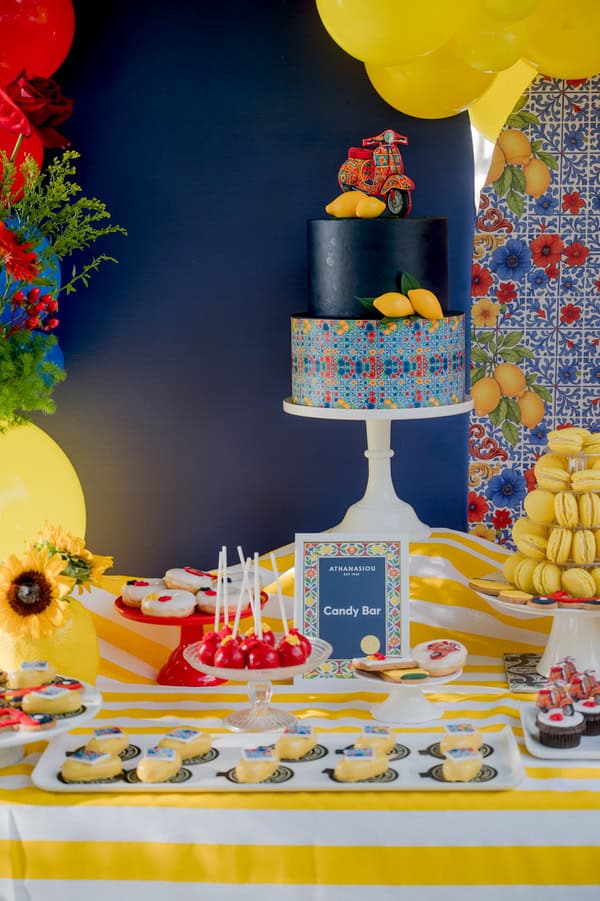 Colorful Summer Baptism Kalamata Positano Inspired