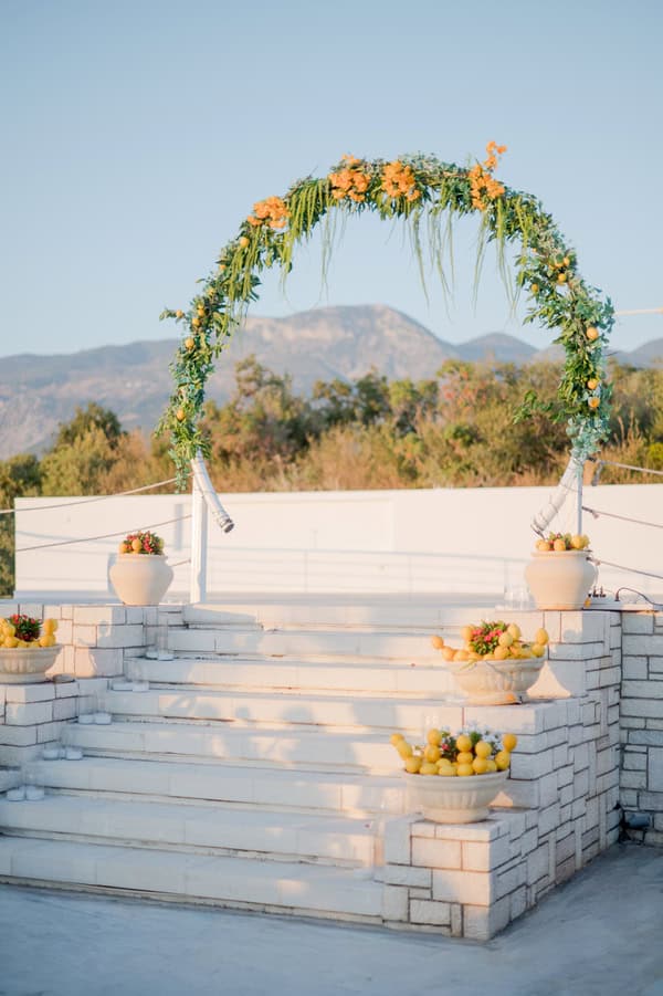 Colorful Summer Baptism Kalamata Positano Inspired