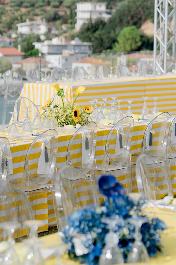 Colorful Summer Baptism Kalamata Positano Inspired