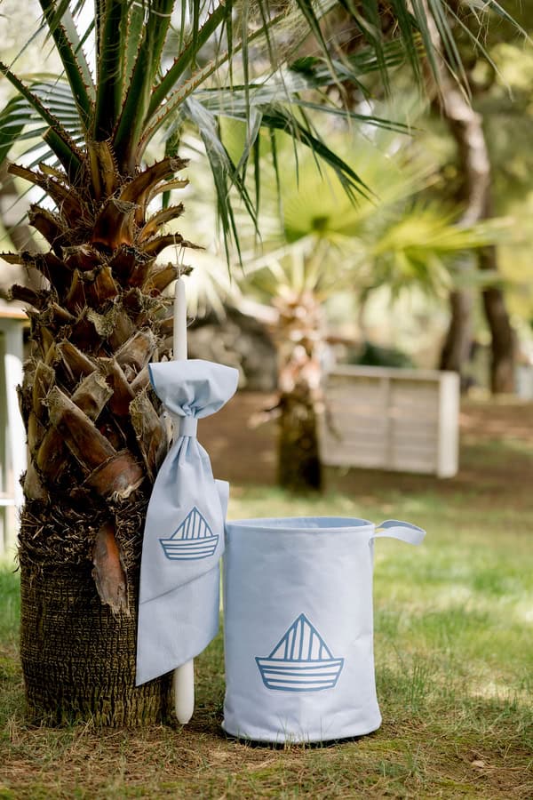 Dusty Blue Baptism Decoration Boat Theme