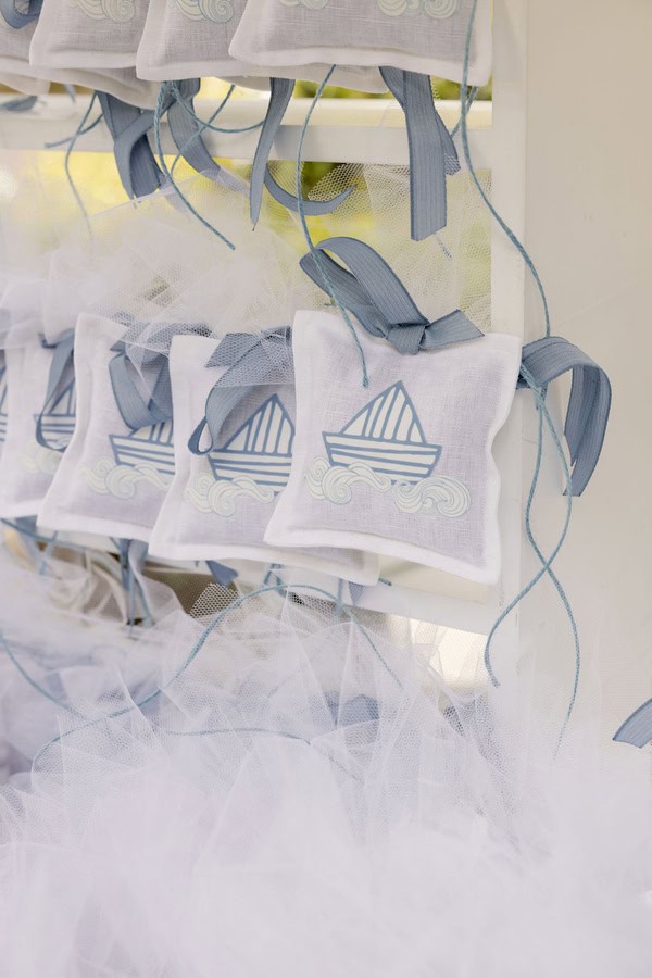 Dusty Blue Baptism Decoration Boat Theme