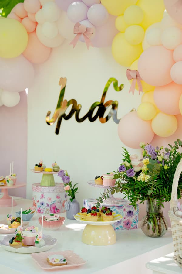 Christening Decoration Ideas Pink Yellow Lilac
