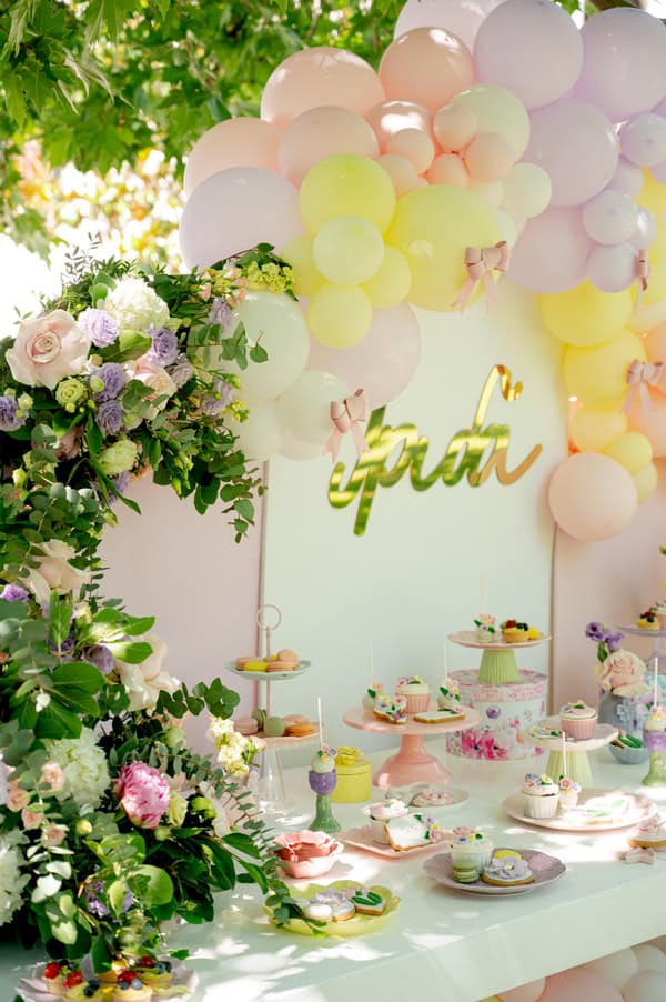 Christening Decoration Ideas Pink Yellow Lilac