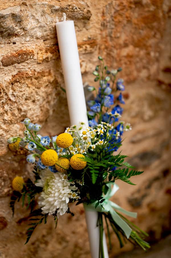 Picnic Themed Boy Baptism Wildflower Decoration