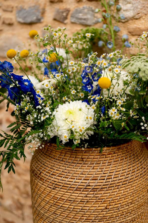 Picnic Themed Boy Baptism Wildflower Decoration