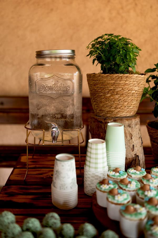 Picnic Themed Boy Baptism Wildflower Decoration