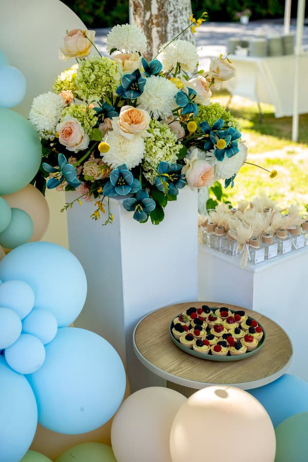 Romantic Baptism Floral Arrangements Rustic Chic Details
