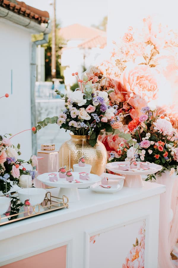 Romantic Summer Baptism Peacock Theme