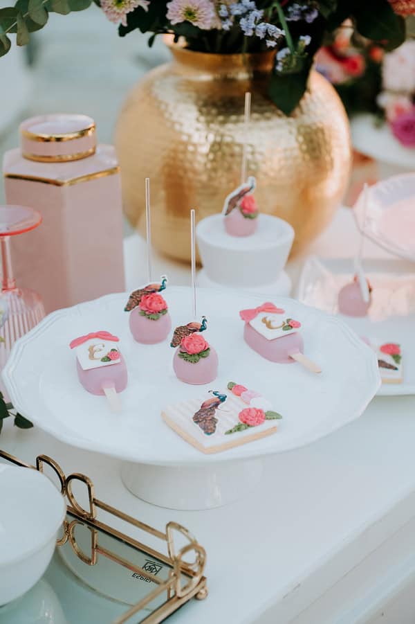 Romantic Summer Baptism Peacock Theme