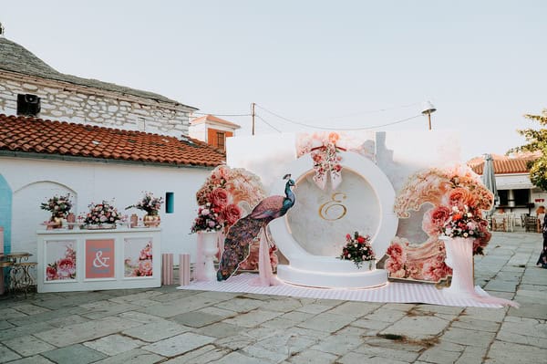 Romantic Summer Baptism Peacock Theme