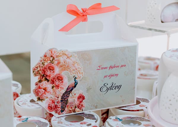 Romantic Summer Baptism Peacock Theme