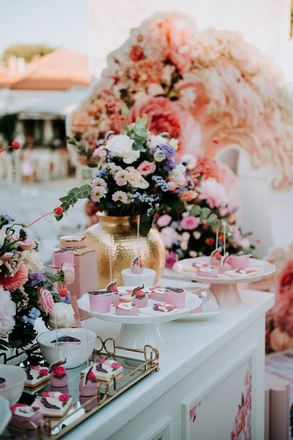 Romantic Summer Baptism Peacock Theme